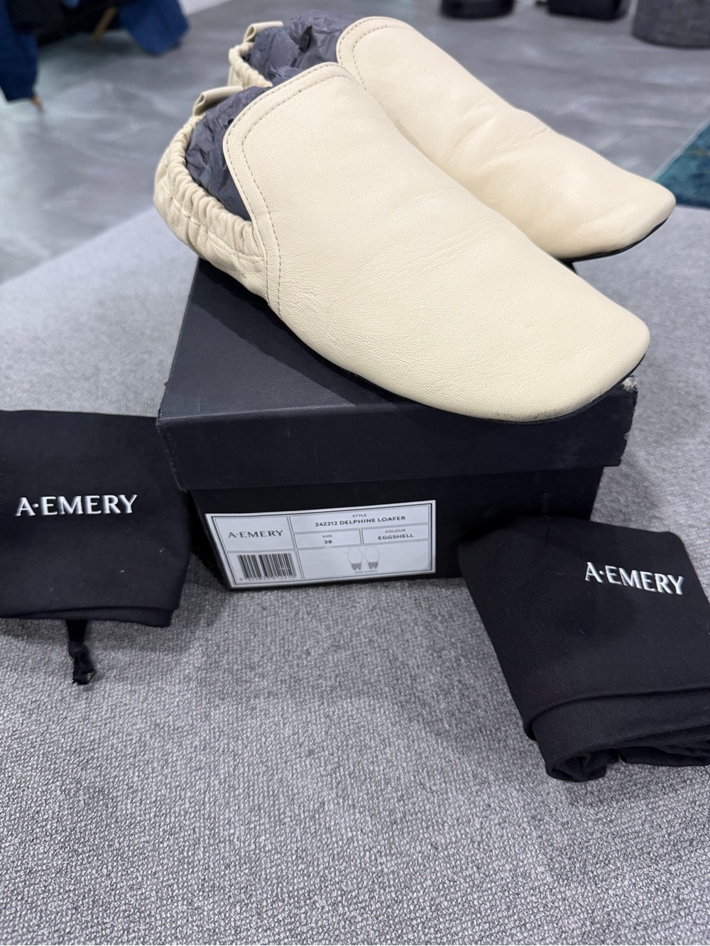 A Emory  Leather cream Loafers — Slip-On Comfort